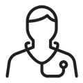 Nurse with stethoscope icon